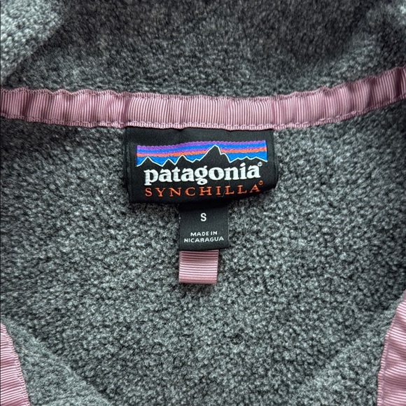 Patagonia Synchilla Fleece Pullover Grey and Peach Lightweight Unisex Mens Small - Picture 2 of 7